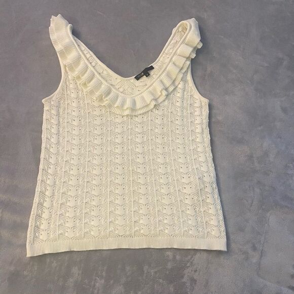 Maje knit ruffle top, size M-L - Picture 3 of 11
